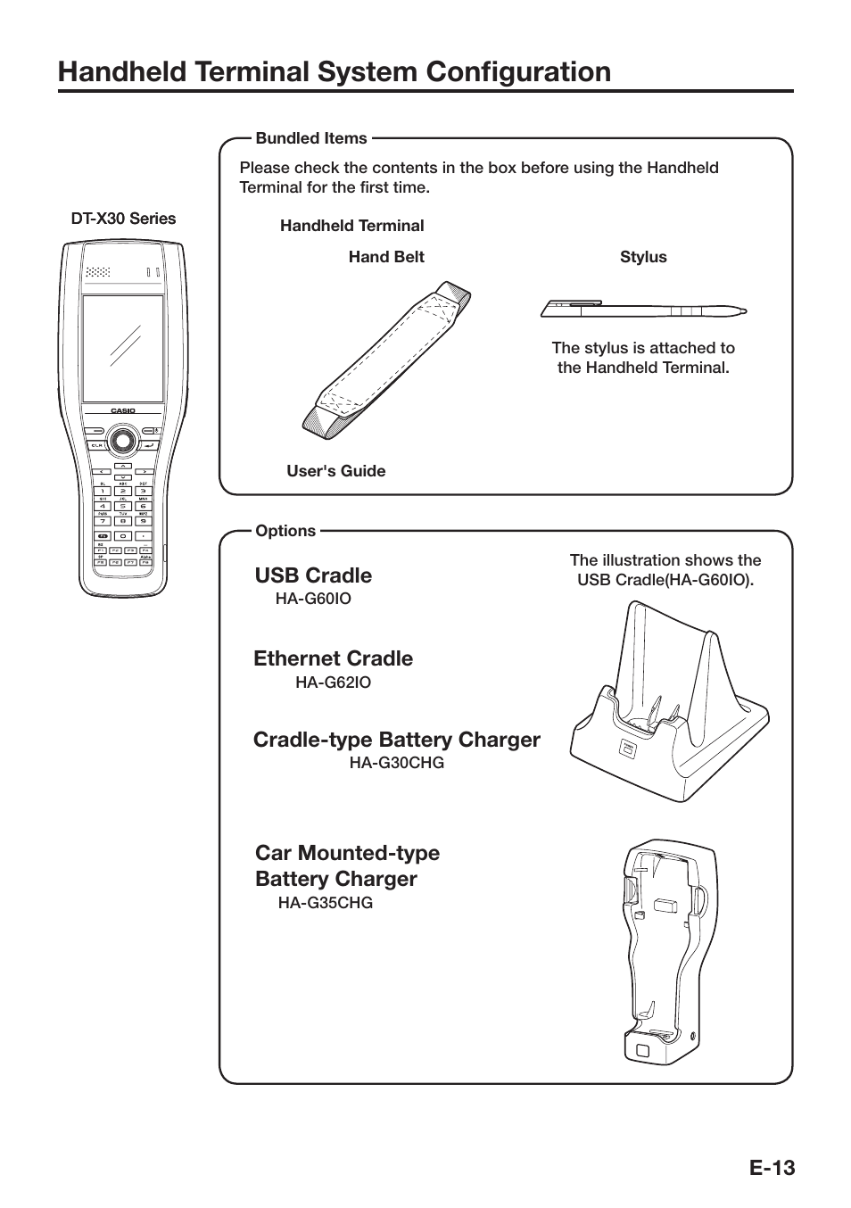 Handheld terminal system conﬁ guration | Casio DT-X30 User Manual | Page 15 / 59