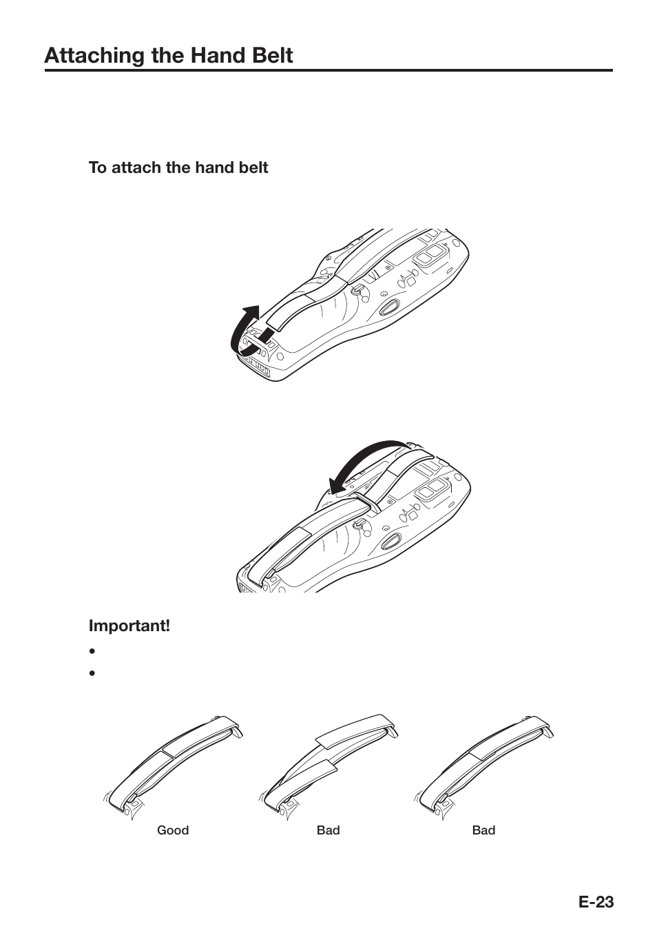 Attaching the hand belt | Casio DT-X30 User Manual | Page 25 / 59