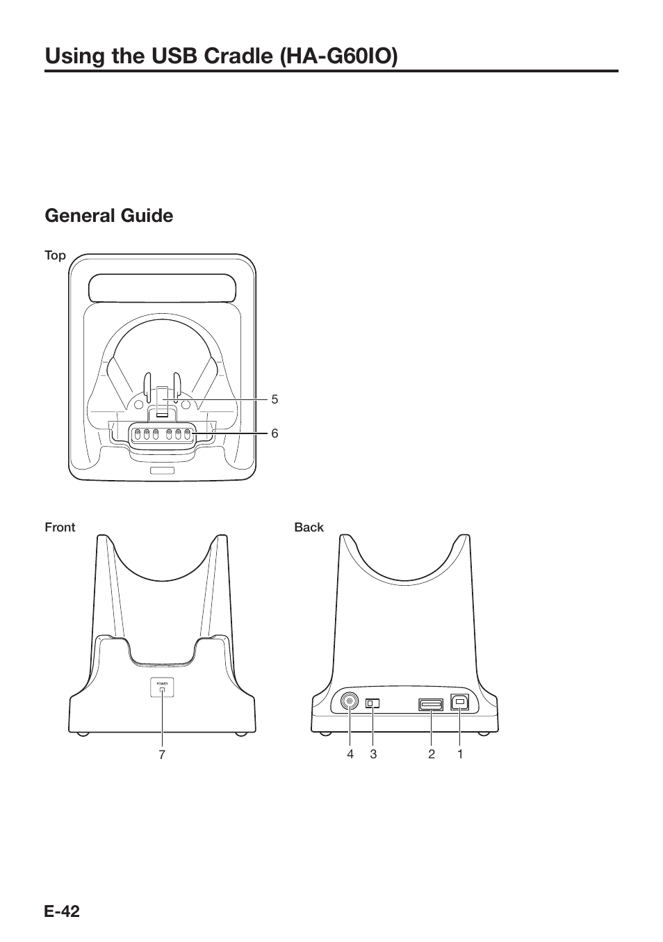 Using the usb cradle (ha-g60io), General guide | Casio DT-X30 User Manual | Page 44 / 59