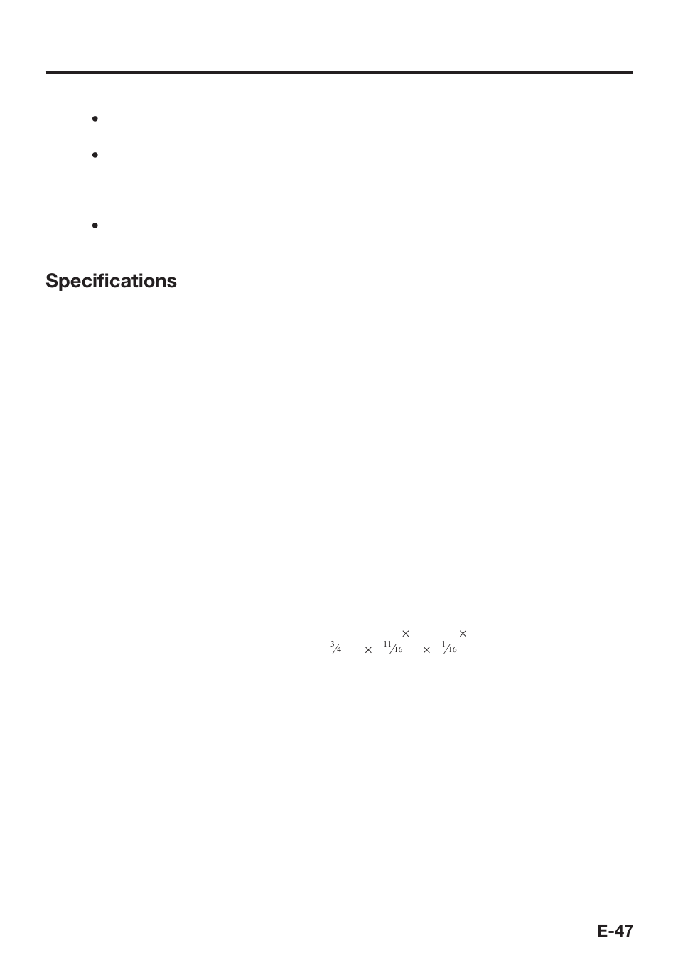 Speciﬁ cations, E-47 | Casio DT-X30 User Manual | Page 49 / 59