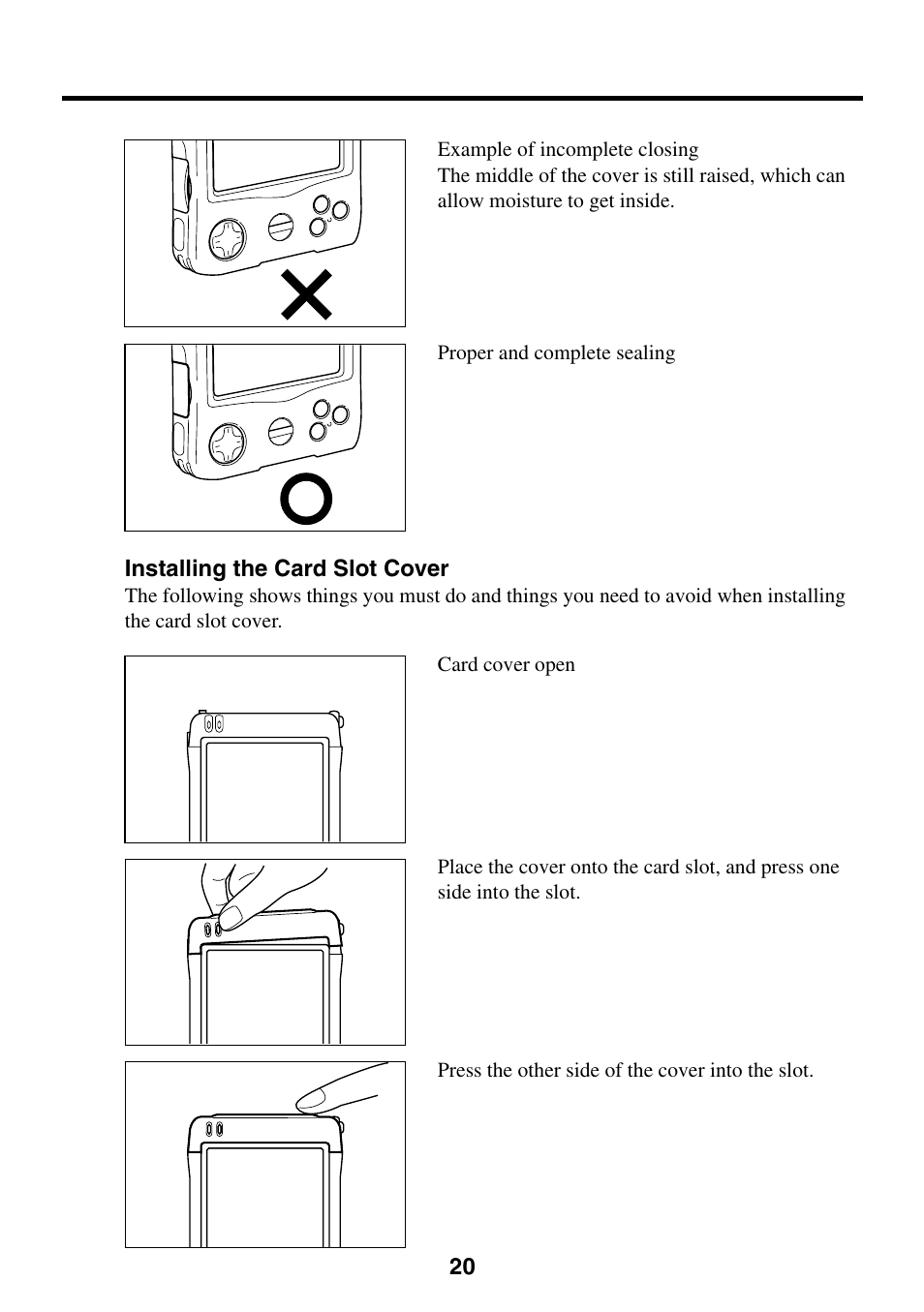 Installing the card slot cover | Casio EG-800 User Manual | Page 20 / 55