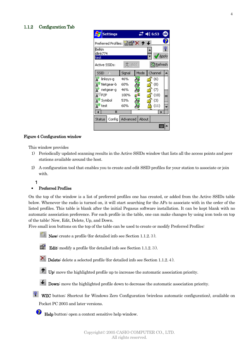 Configuration tab, Information fields, Configura ion tab | Casio DT-10 User Manual | Page 7 / 22