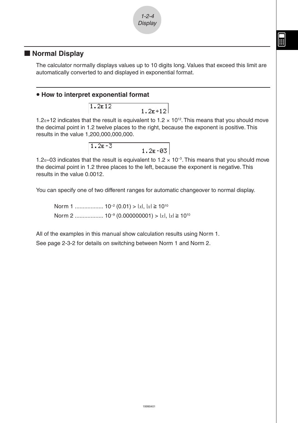 Kk normal display, U how to interpret exponential format | Casio ALGEBRA FX 2.0 Basic Operation User Manual | Page 8 / 28