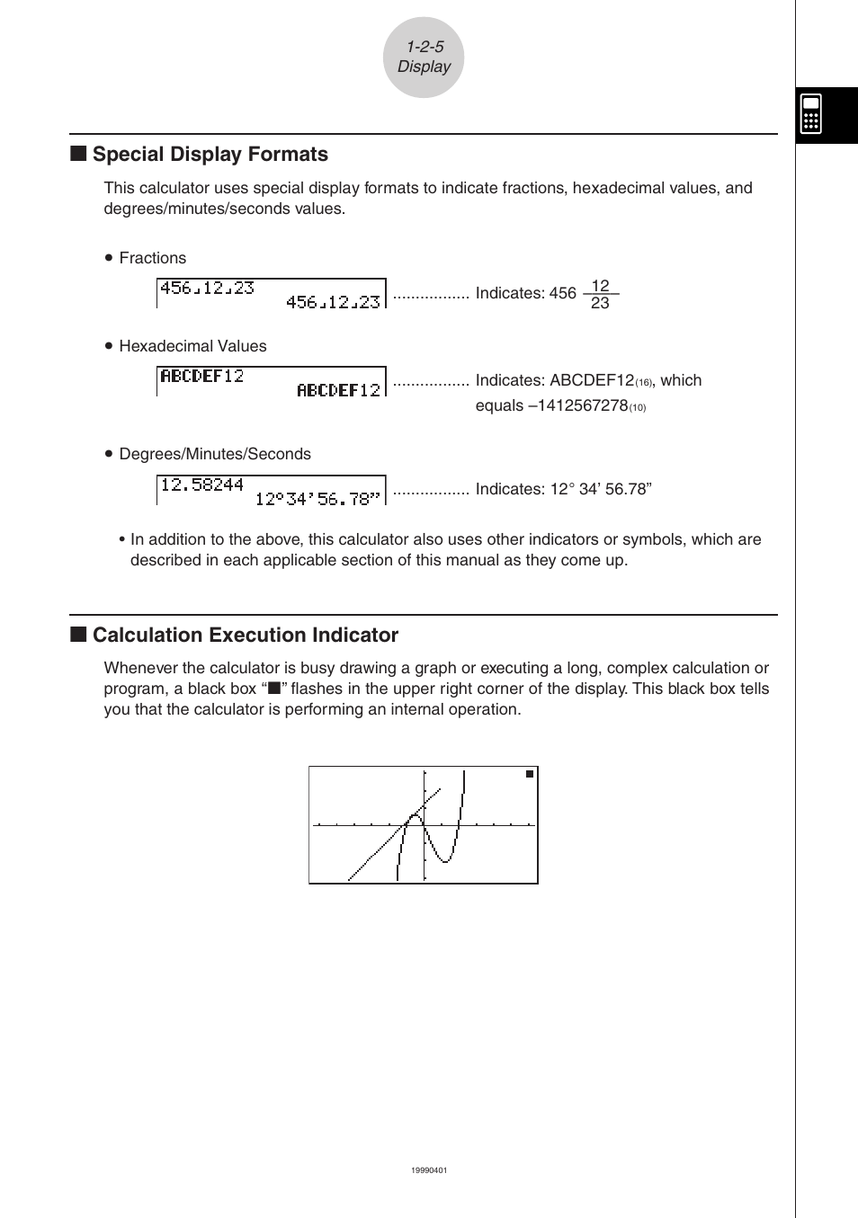 Kk special display formats, Kk calculation execution indicator | Casio ALGEBRA FX 2.0 Basic Operation User Manual | Page 9 / 28