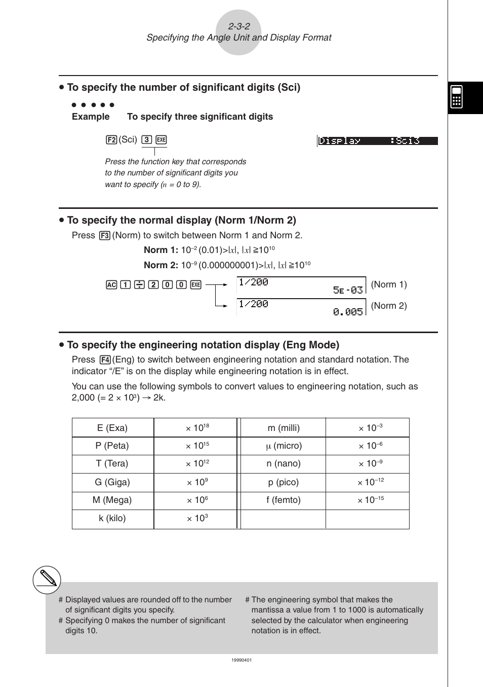 U to specify the normal display (norm 1/norm 2) | Casio ALGEBRA FX 2.0 Manual Calculations User Manual | Page 16 / 70