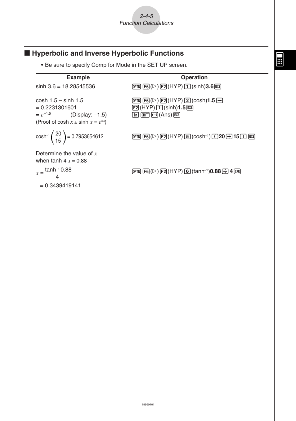 K hyperbolic and inverse hyperbolic functions | Casio ALGEBRA FX 2.0 Manual Calculations User Manual | Page 21 / 70