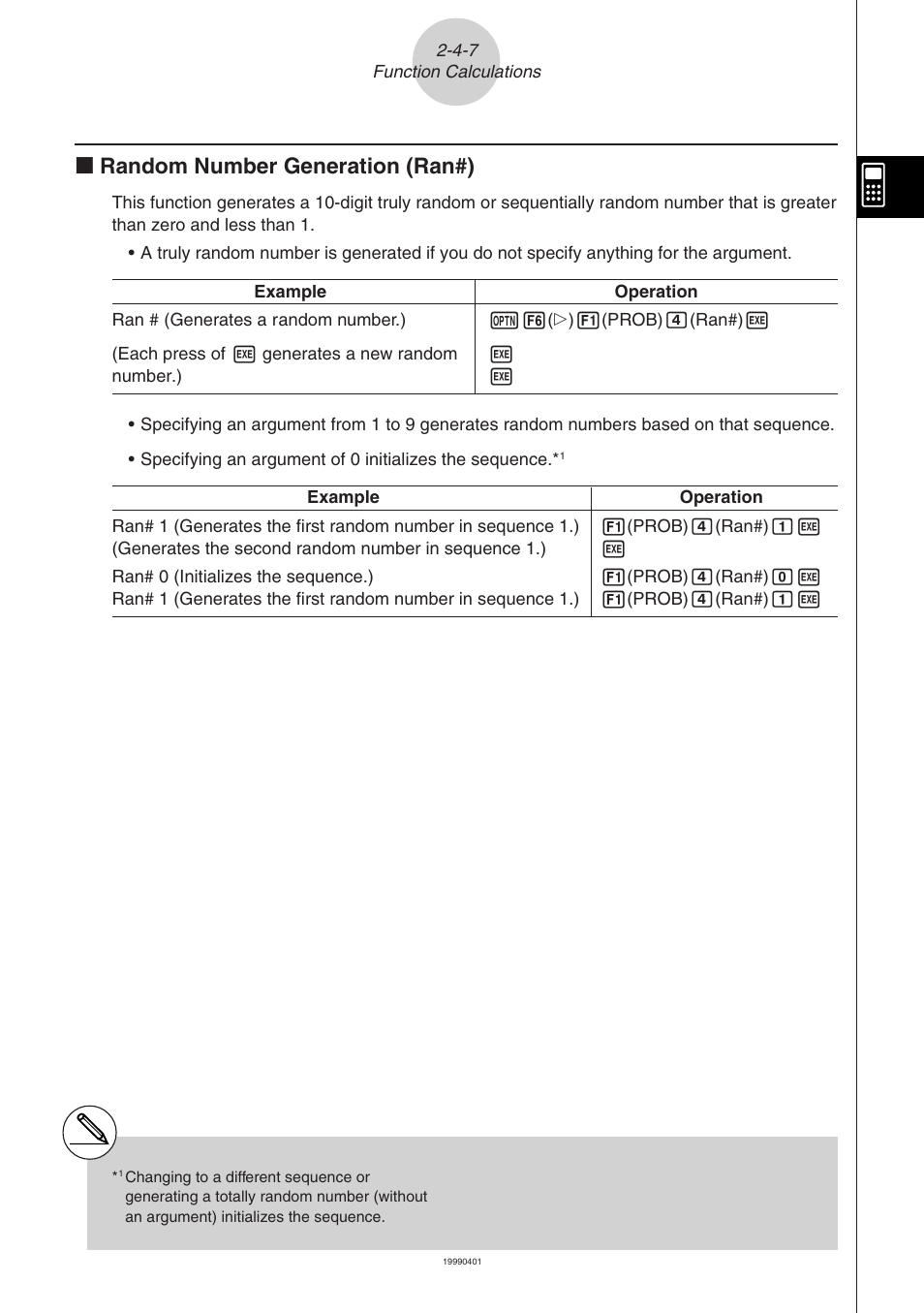 K random number generation (ran#) | Casio ALGEBRA FX 2.0 Manual Calculations User Manual | Page 23 / 70