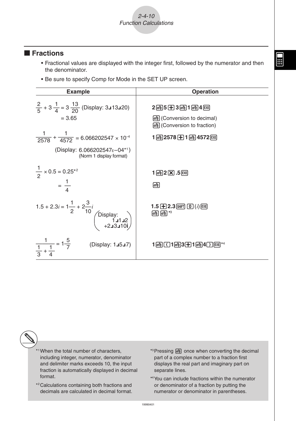 Kk fractions | Casio ALGEBRA FX 2.0 Manual Calculations User Manual | Page 26 / 70