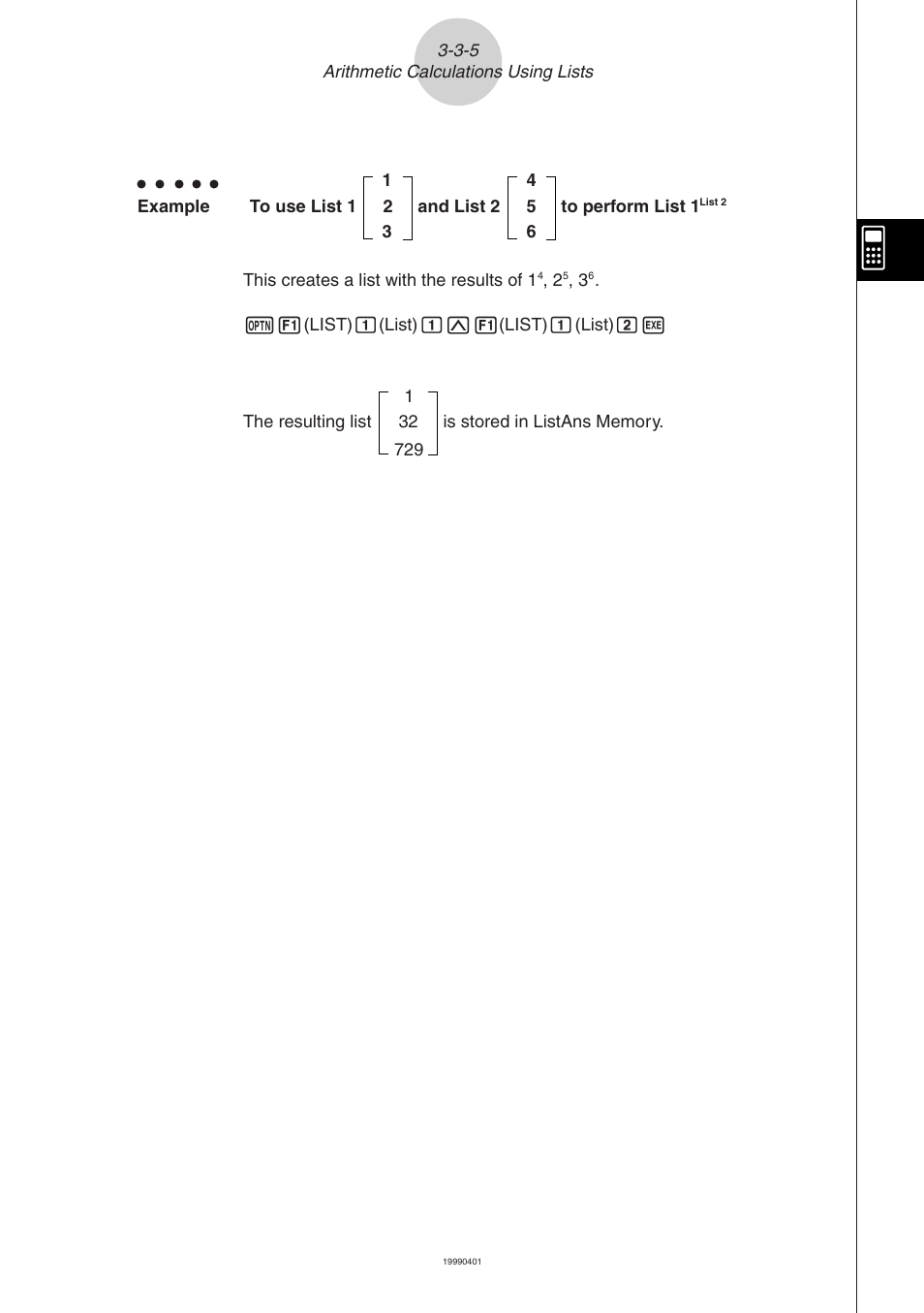 Casio ALGEBRA FX 2.0 List Function User Manual | Page 21 / 22