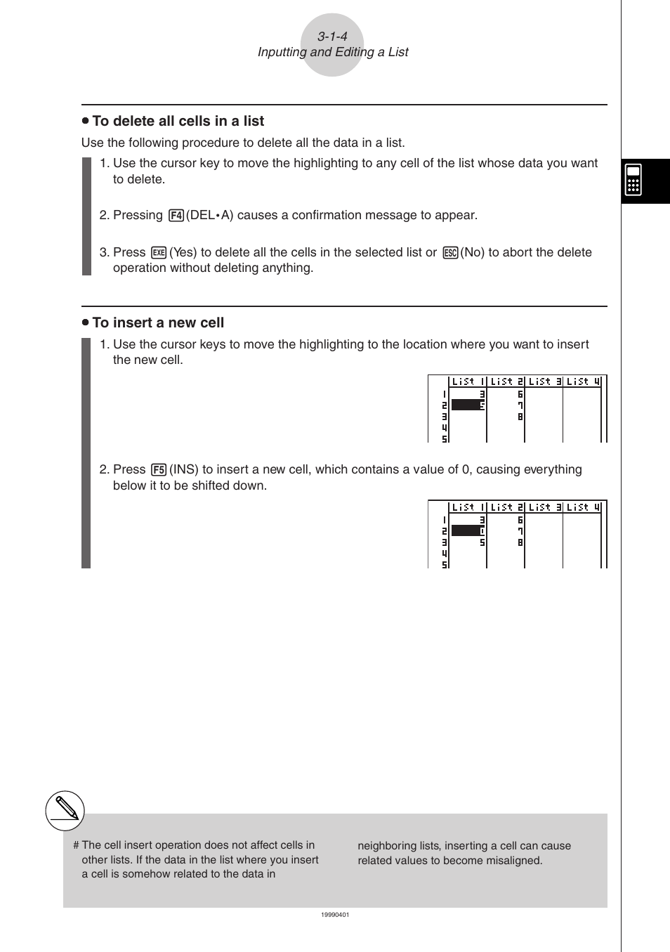 Casio ALGEBRA FX 2.0 List Function User Manual | Page 5 / 22