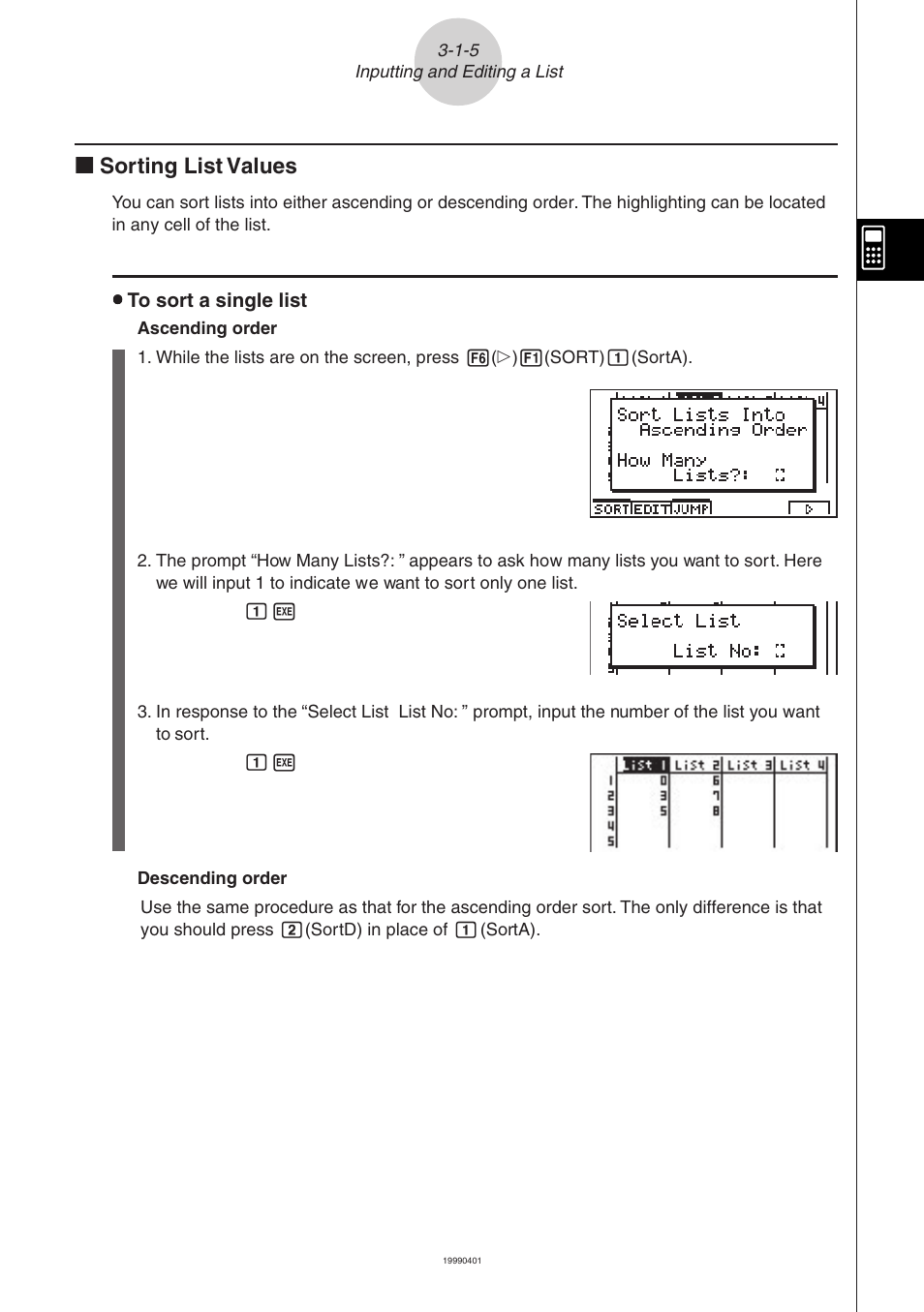 Casio ALGEBRA FX 2.0 List Function User Manual | Page 6 / 22