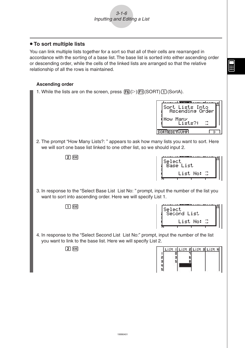 Casio ALGEBRA FX 2.0 List Function User Manual | Page 7 / 22