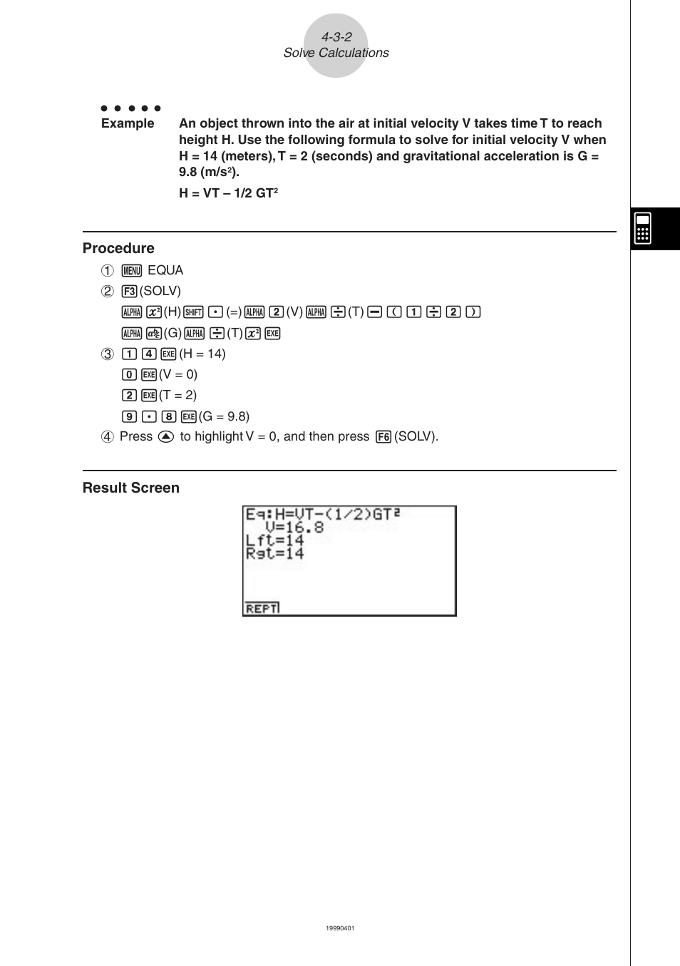 Casio ALGEBRA FX 2.0 Equation Calculations User Manual | Page 7 / 8