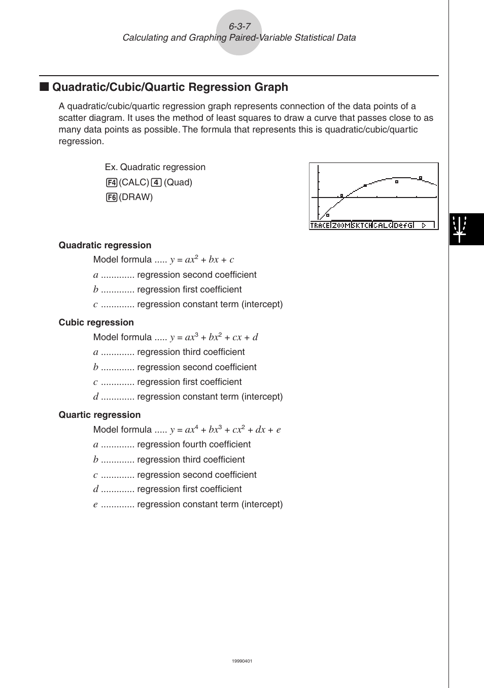 Kk quadratic/cubic/quartic regression graph | Casio ALGEBRA FX 2.0 Statistical Graphs and Calculations User Manual | Page 16 / 32