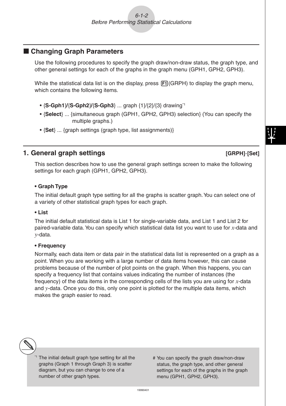 K changing graph parameters, General graph settings | Casio ALGEBRA FX 2.0 Statistical Graphs and Calculations User Manual | Page 3 / 32