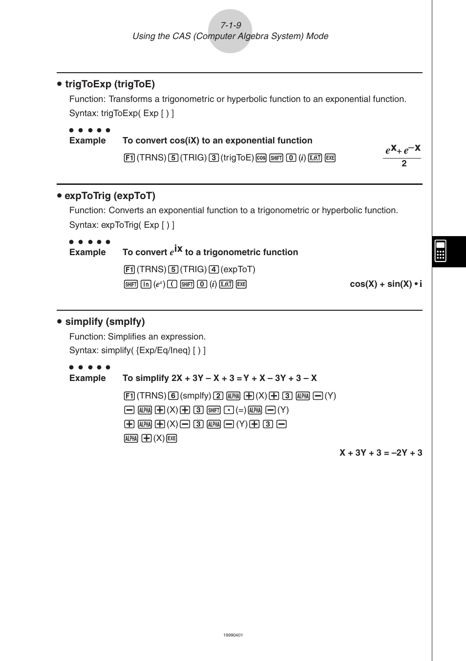 Casio ALGEBRA FX 2.0 Computer Algebra System and Tutorial Modes User Manual | Page 10 / 30