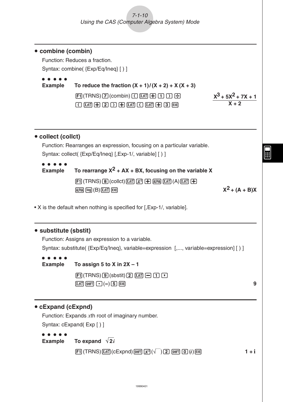 Casio ALGEBRA FX 2.0 Computer Algebra System and Tutorial Modes User Manual | Page 11 / 30