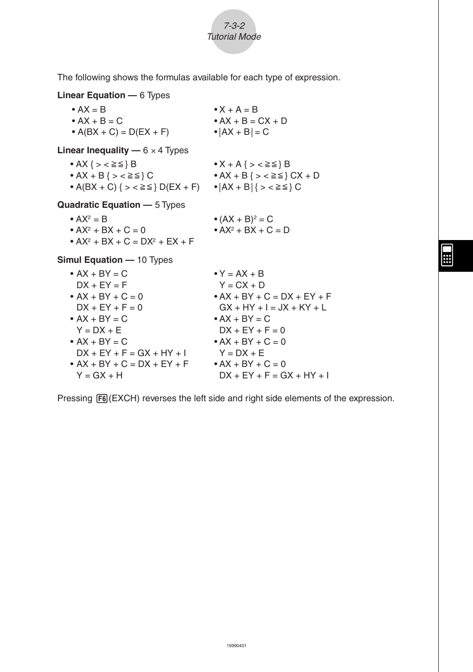 Casio ALGEBRA FX 2.0 Computer Algebra System and Tutorial Modes User Manual | Page 22 / 30