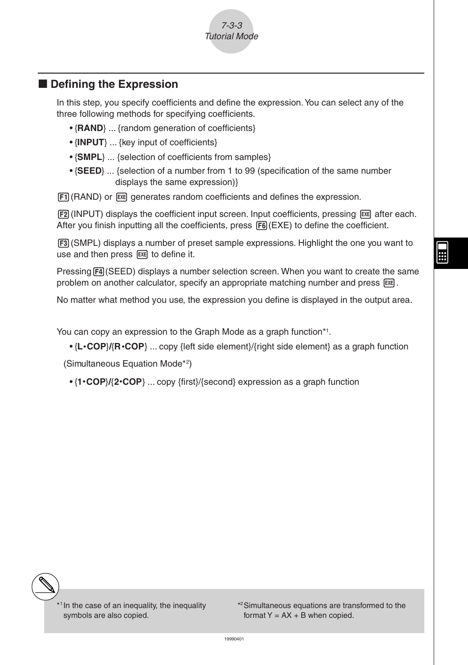 K defining the expression | Casio ALGEBRA FX 2.0 Computer Algebra System and Tutorial Modes User Manual | Page 23 / 30