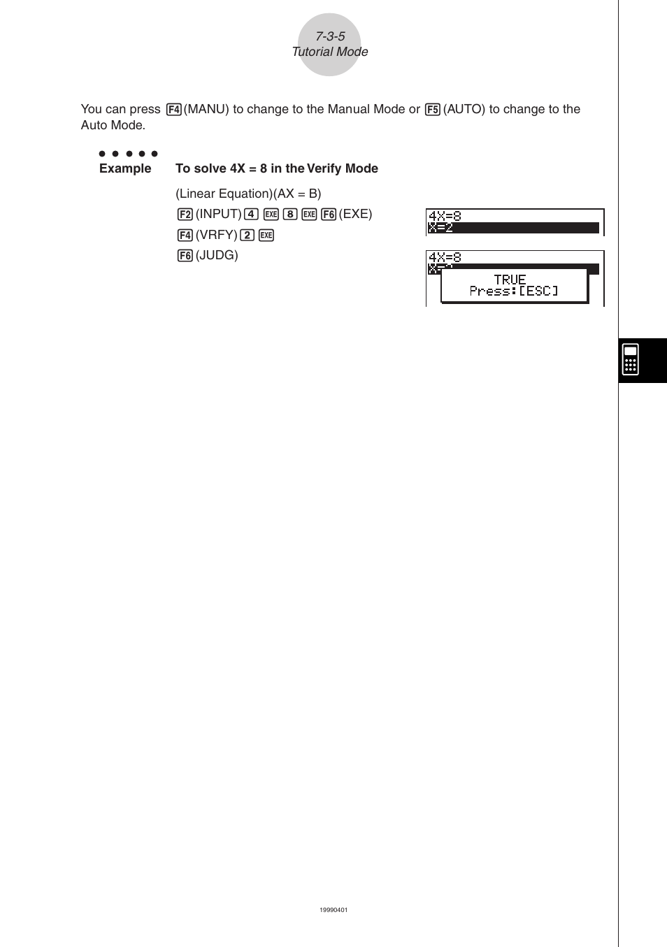 Casio ALGEBRA FX 2.0 Computer Algebra System and Tutorial Modes User Manual | Page 25 / 30