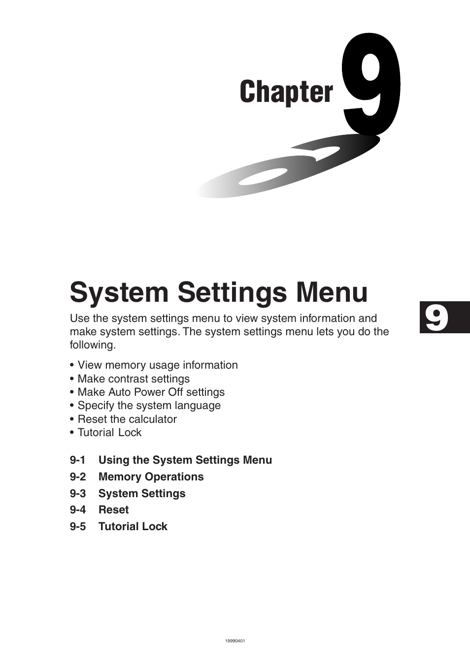 Casio ALGEBRA FX 2.0 System Settings Menu User Manual | 8 pages