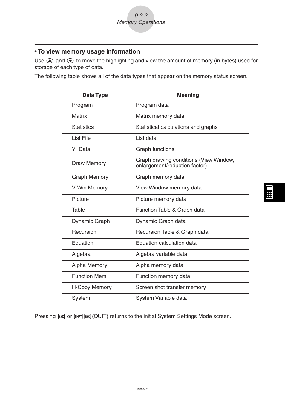 Casio ALGEBRA FX 2.0 System Settings Menu User Manual | Page 4 / 8