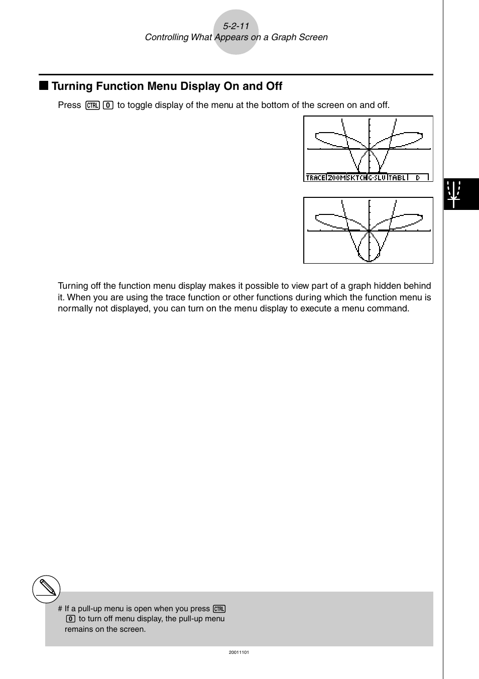 Kk turning function menu display on and off | Casio ALGEBRA FX 2.0 PLUS Graphing User Manual | Page 18 / 98