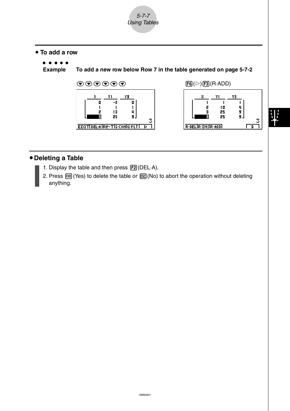 Deleting a table | Casio ALGEBRA FX 2.0 PLUS Graphing User Manual | Page 46 / 98