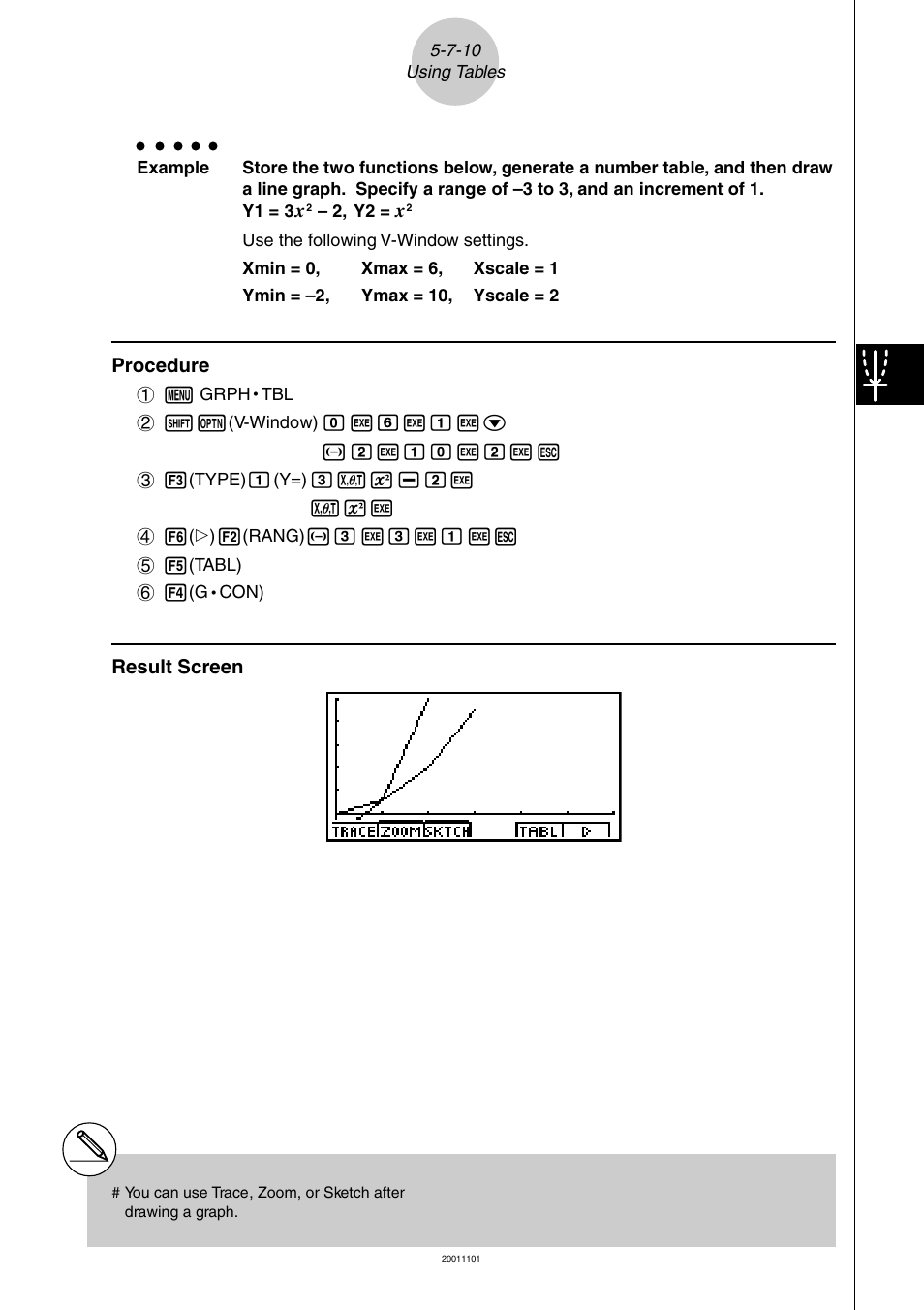Procedure, Result screen | Casio ALGEBRA FX 2.0 PLUS Graphing User Manual | Page 49 / 98