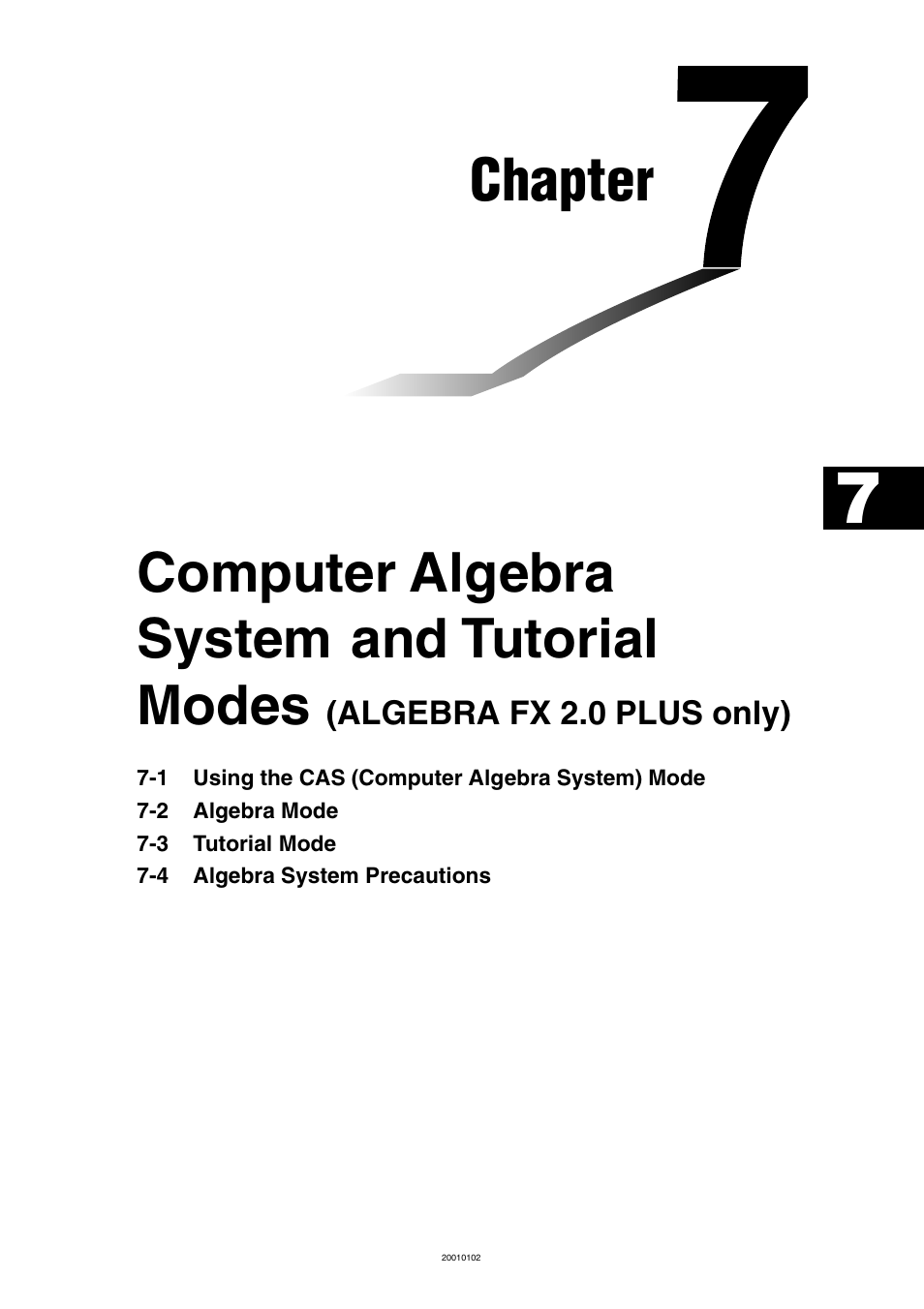 Casio ALGEBRA FX 2.0 PLUS Computer Algebra System and Tutorial Modes User Manual | 54 pages
