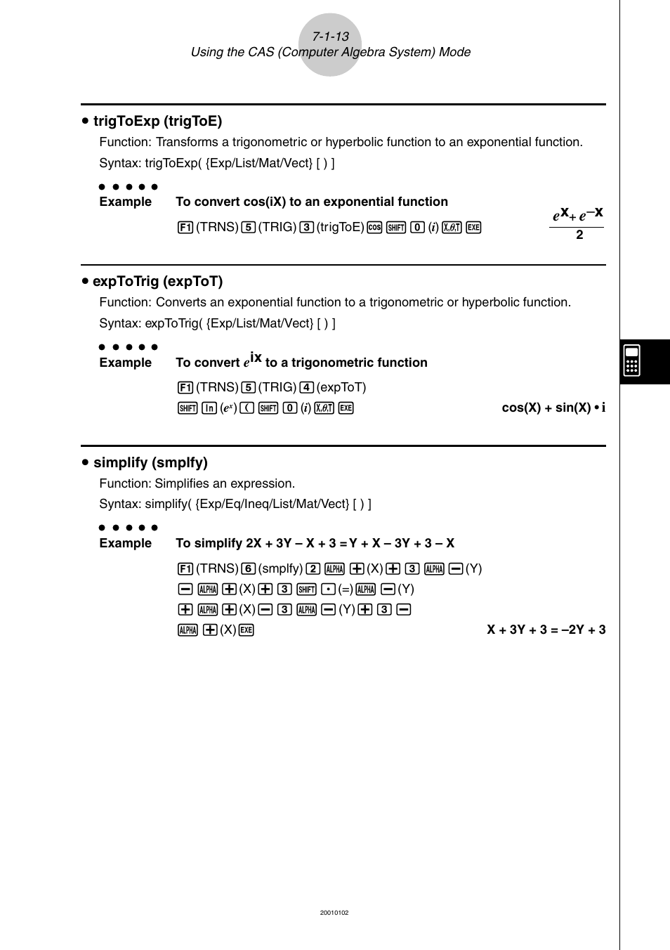 Casio ALGEBRA FX 2.0 PLUS Computer Algebra System and Tutorial Modes User Manual | Page 14 / 54