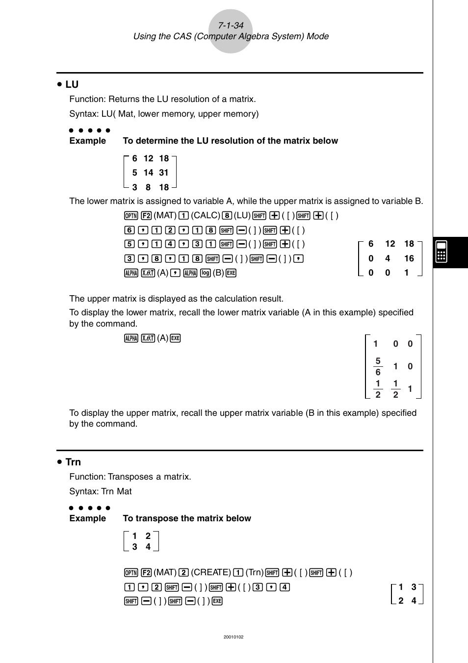 Casio ALGEBRA FX 2.0 PLUS Computer Algebra System and Tutorial Modes User Manual | Page 35 / 54