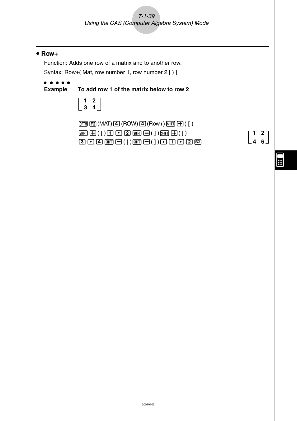 Casio ALGEBRA FX 2.0 PLUS Computer Algebra System and Tutorial Modes User Manual | Page 40 / 54