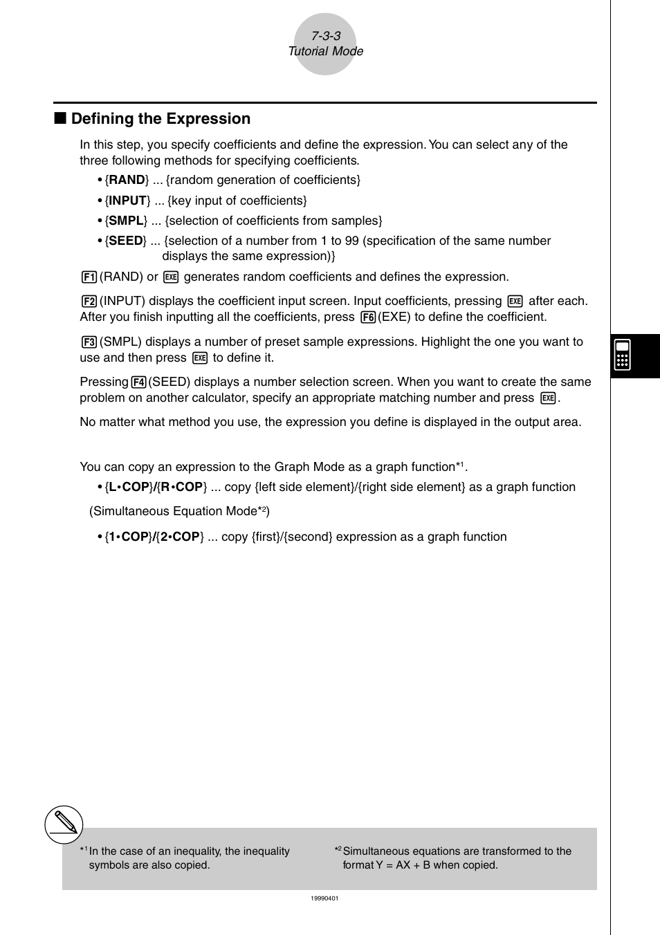 K defining the expression | Casio ALGEBRA FX 2.0 PLUS Computer Algebra System and Tutorial Modes User Manual | Page 47 / 54