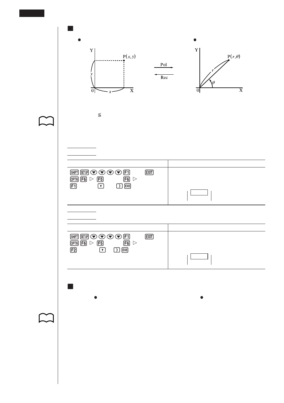 Kcoordinate conversion, Kpermutation and combination | Casio CFX-9970G Manual Calculations User Manual | Page 14 / 18