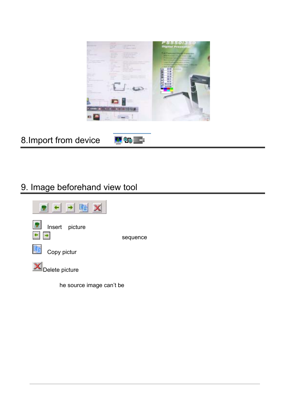 Import from device, Image beforehand view tool | Dukane 220E User Manual | Page 25 / 30