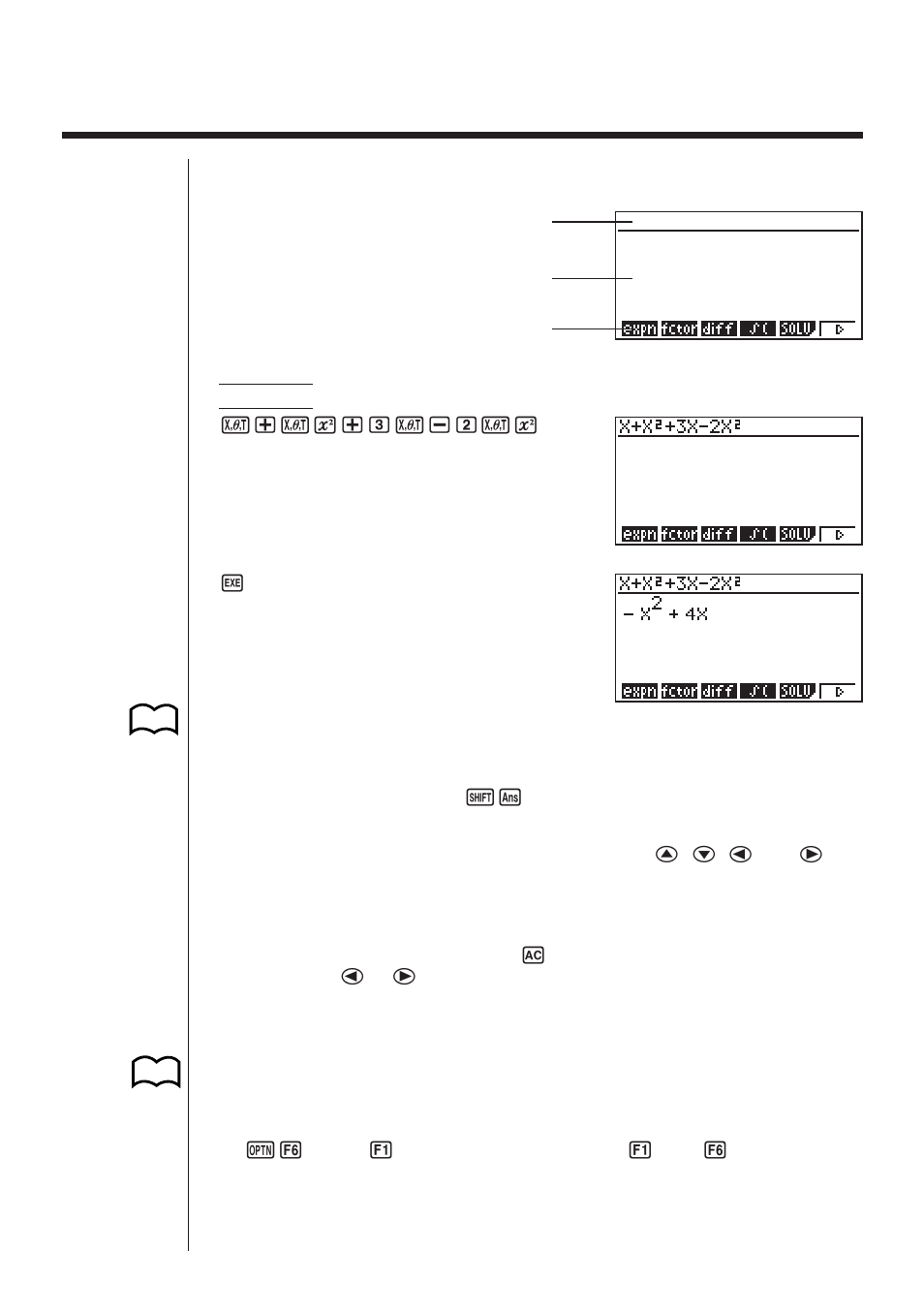 2 inputting and executing calculations | Casio CFX-9970G Algebraic Expressions User Manual | Page 3 / 15