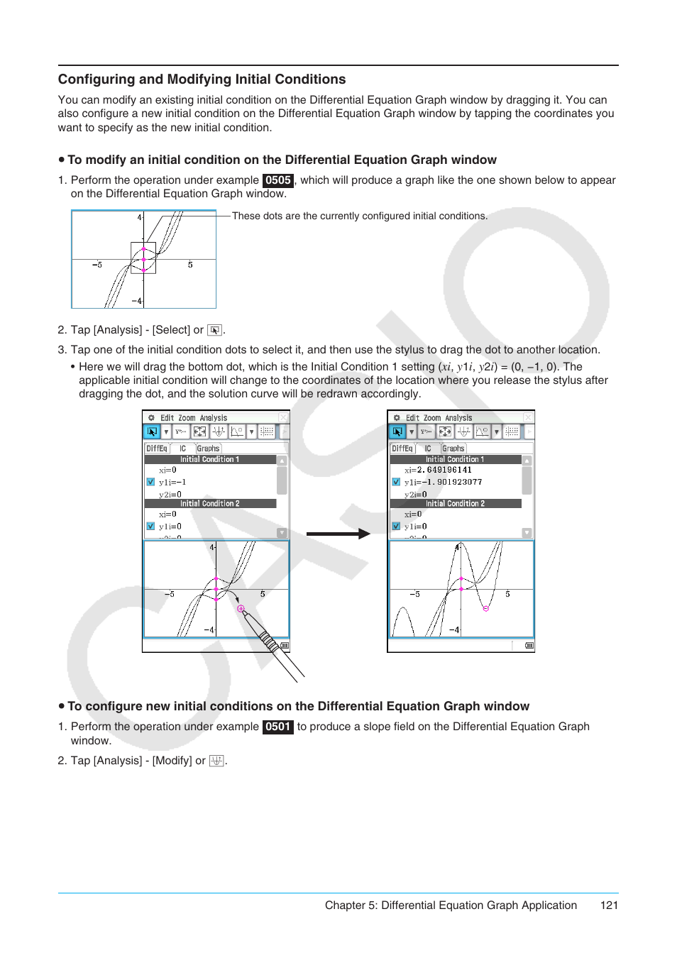 Configuring and modifying initial conditions | Casio ClassPad II fx-CP400 User Manual | Page 121 / 275
