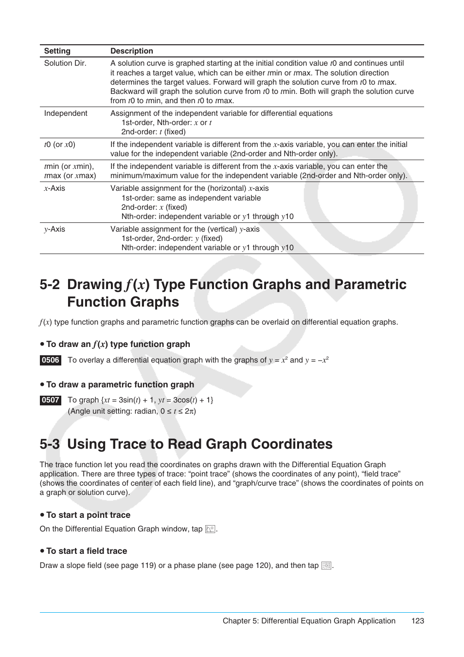 3 using trace to read graph coordinates, Drawing, Using trace to read graph coordinates | 2 drawing | Casio ClassPad II fx-CP400 User Manual | Page 123 / 275
