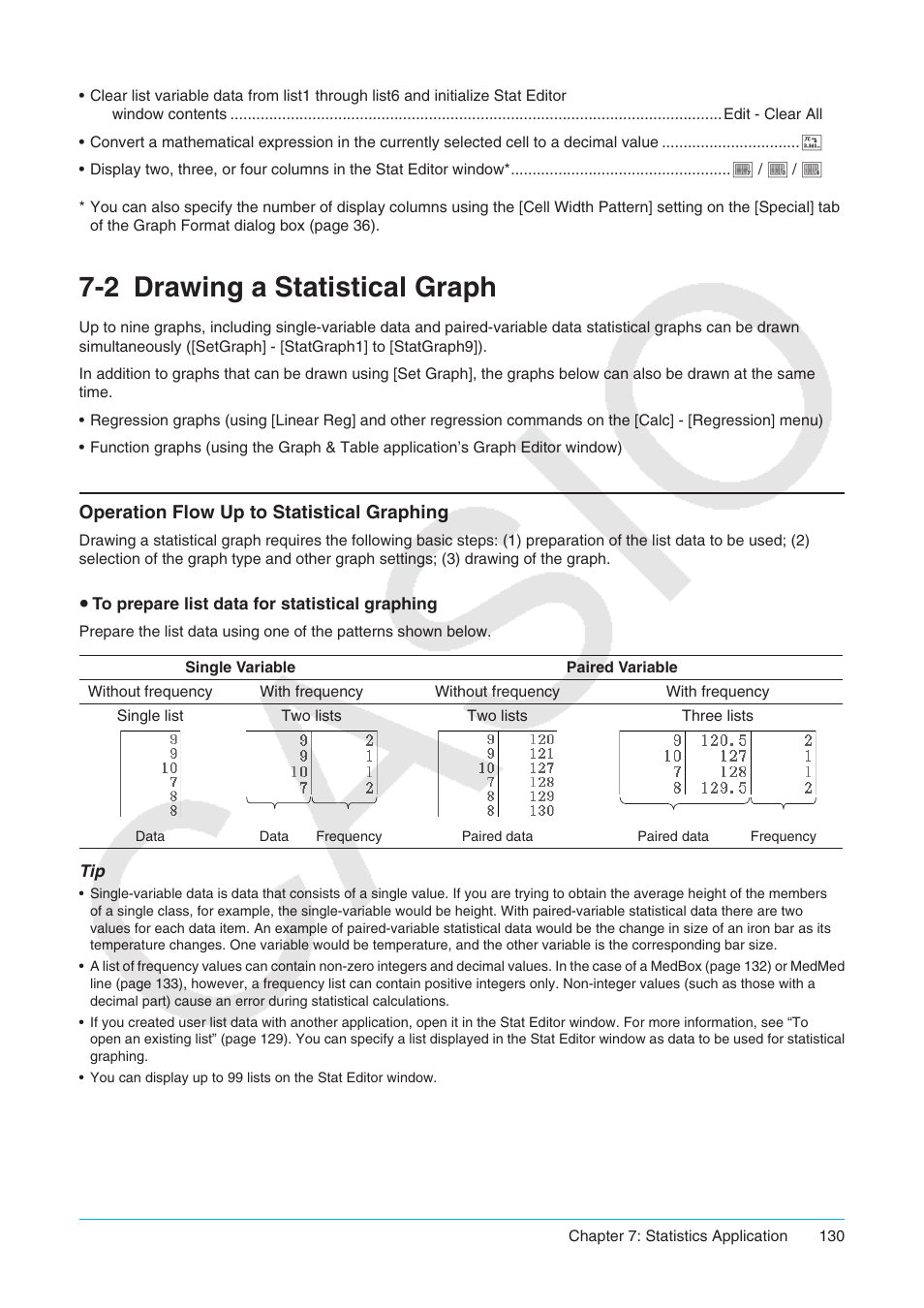 2 drawing a statistical graph, Drawing a statistical graph, Operation flow up to statistical graphing | Casio ClassPad II fx-CP400 User Manual | Page 130 / 275