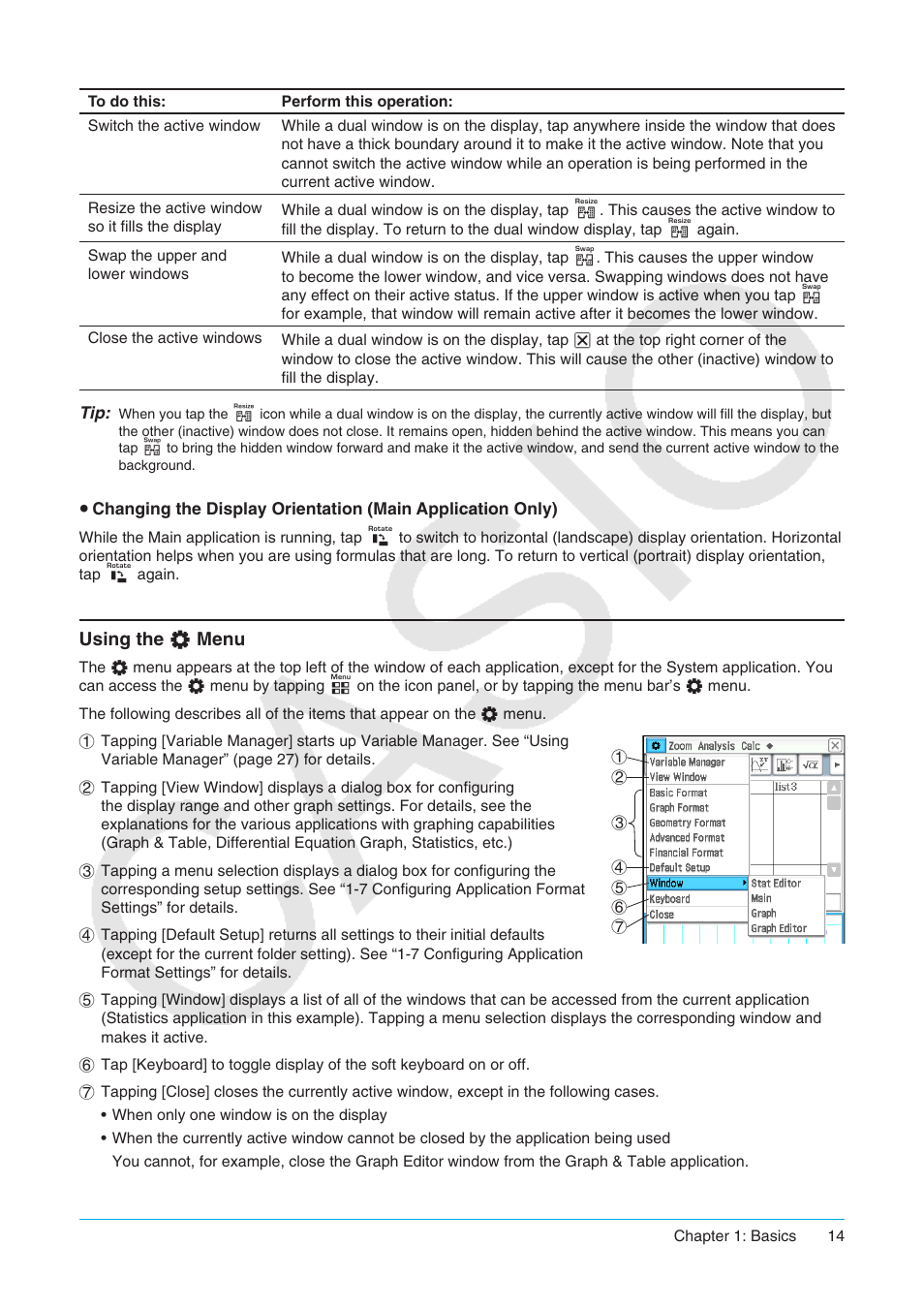 Using the o menu | Casio ClassPad II fx-CP400 User Manual | Page 14 / 275