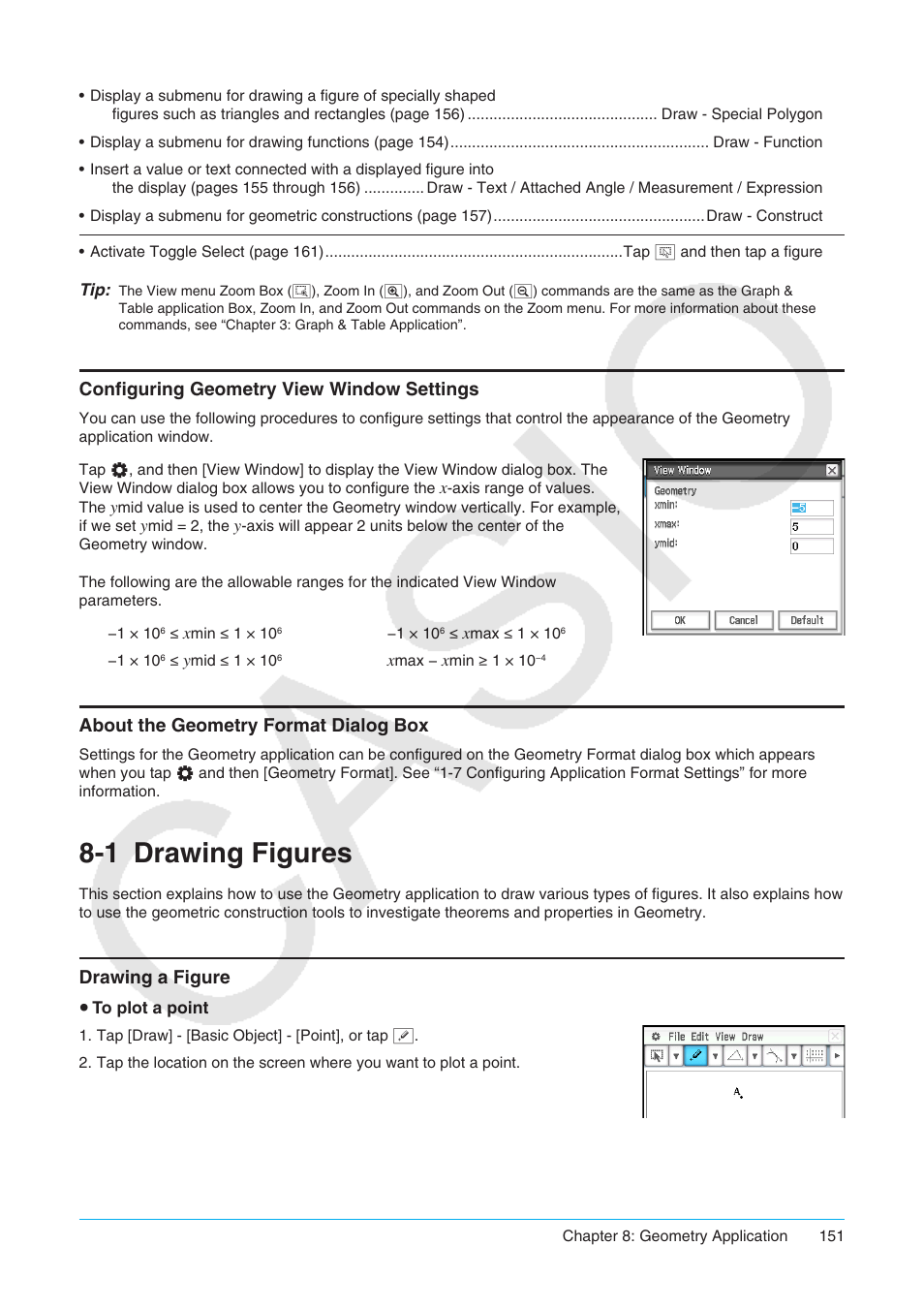1 drawing figures, Drawing figures, Drawing a figure | Casio ClassPad II fx-CP400 User Manual | Page 151 / 275