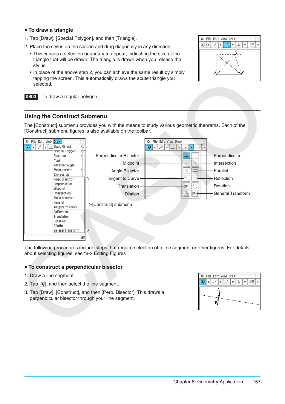 Using the construct submenu | Casio ClassPad II fx-CP400 User Manual | Page 157 / 275