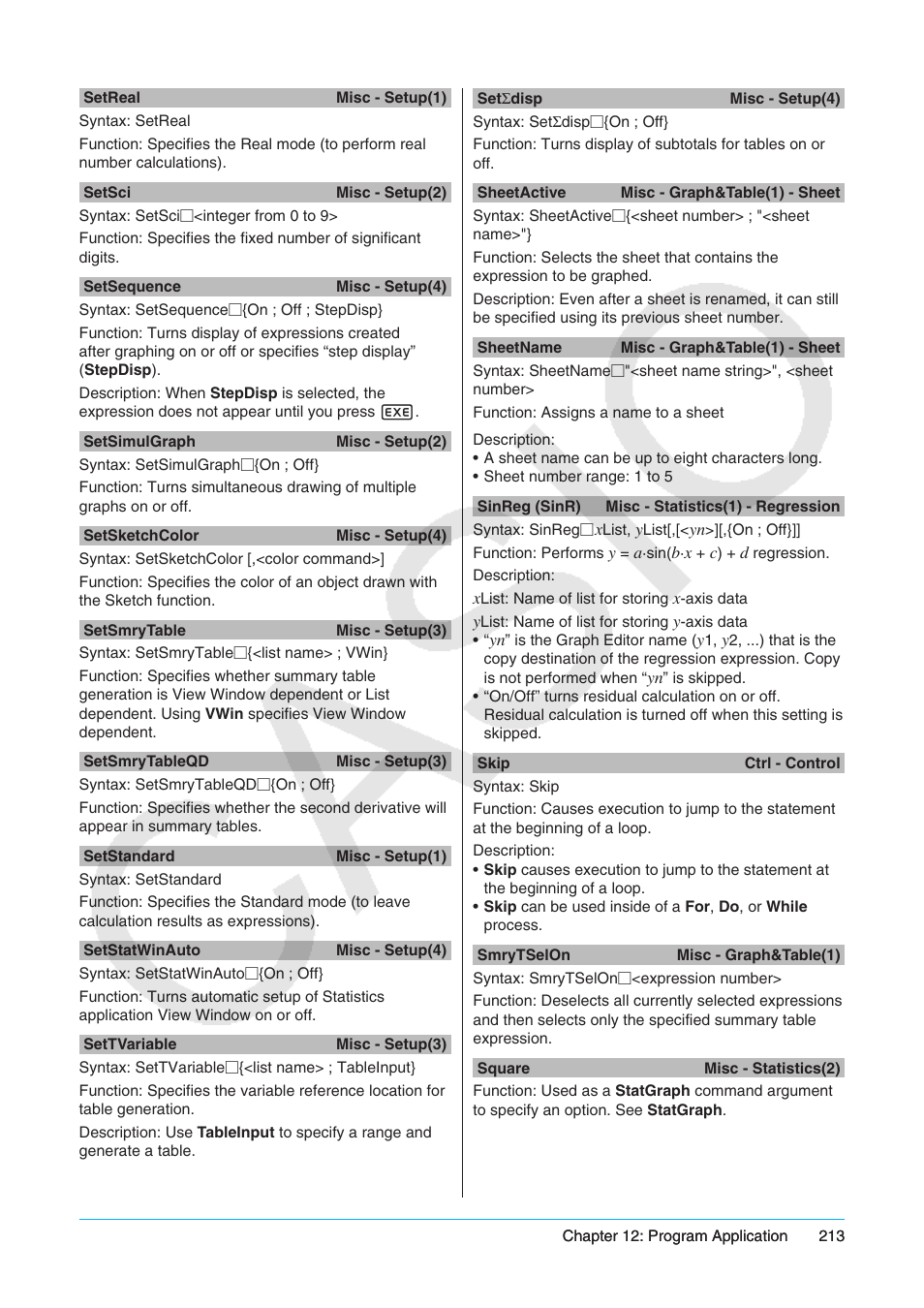 Casio ClassPad II fx-CP400 User Manual | Page 213 / 275