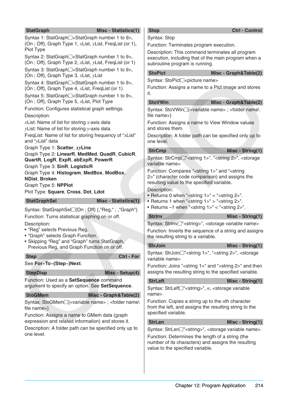 Casio ClassPad II fx-CP400 User Manual | Page 214 / 275