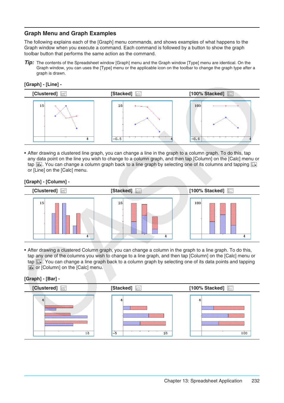 Graph menu and graph examples | Casio ClassPad II fx-CP400 User Manual | Page 232 / 275