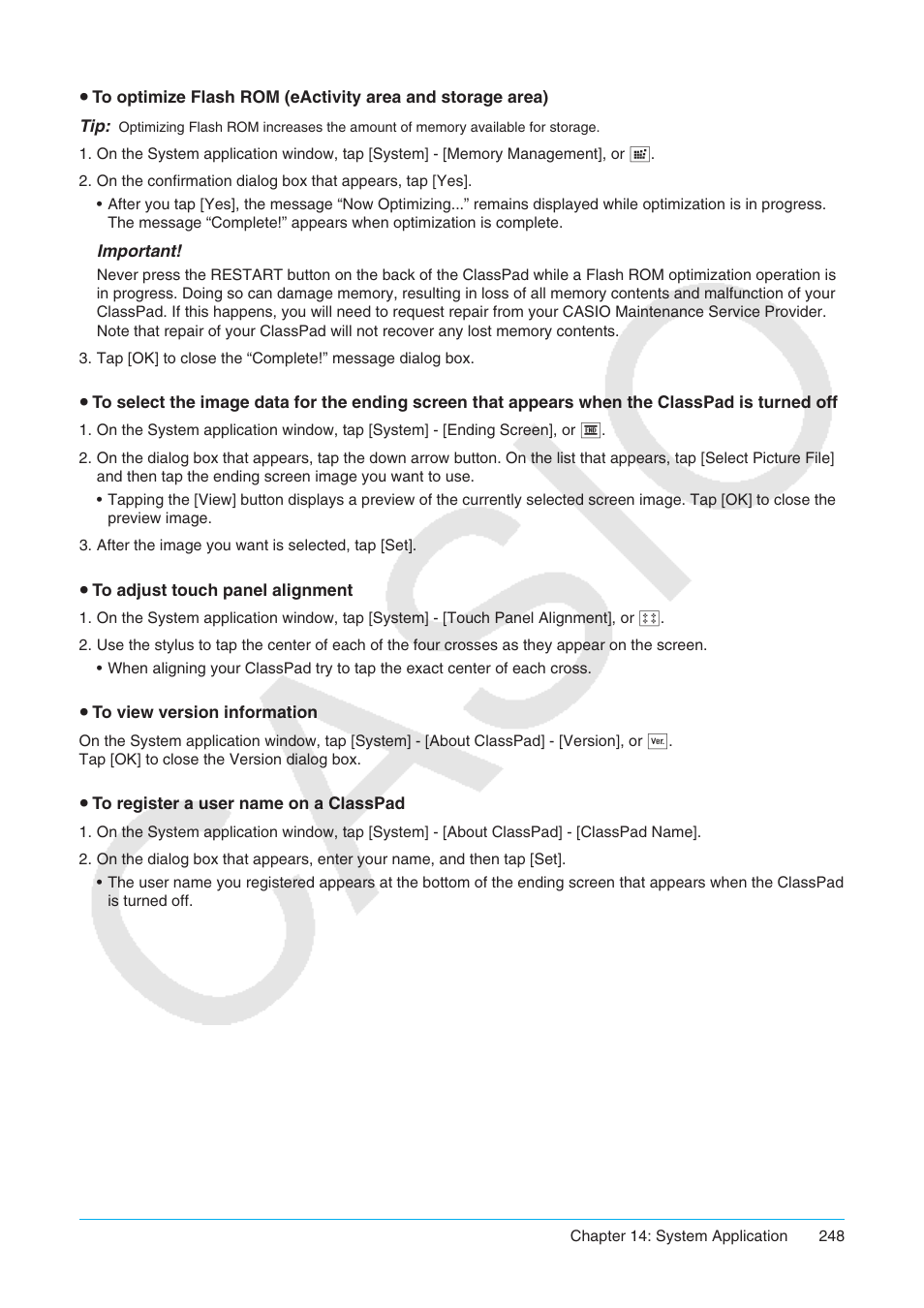 Casio ClassPad II fx-CP400 User Manual | Page 248 / 275