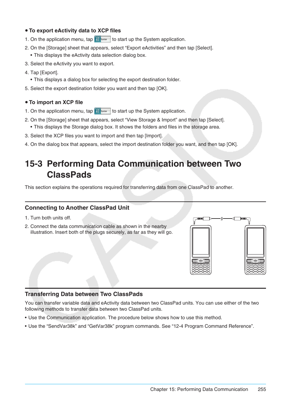 Casio ClassPad II fx-CP400 User Manual | Page 255 / 275