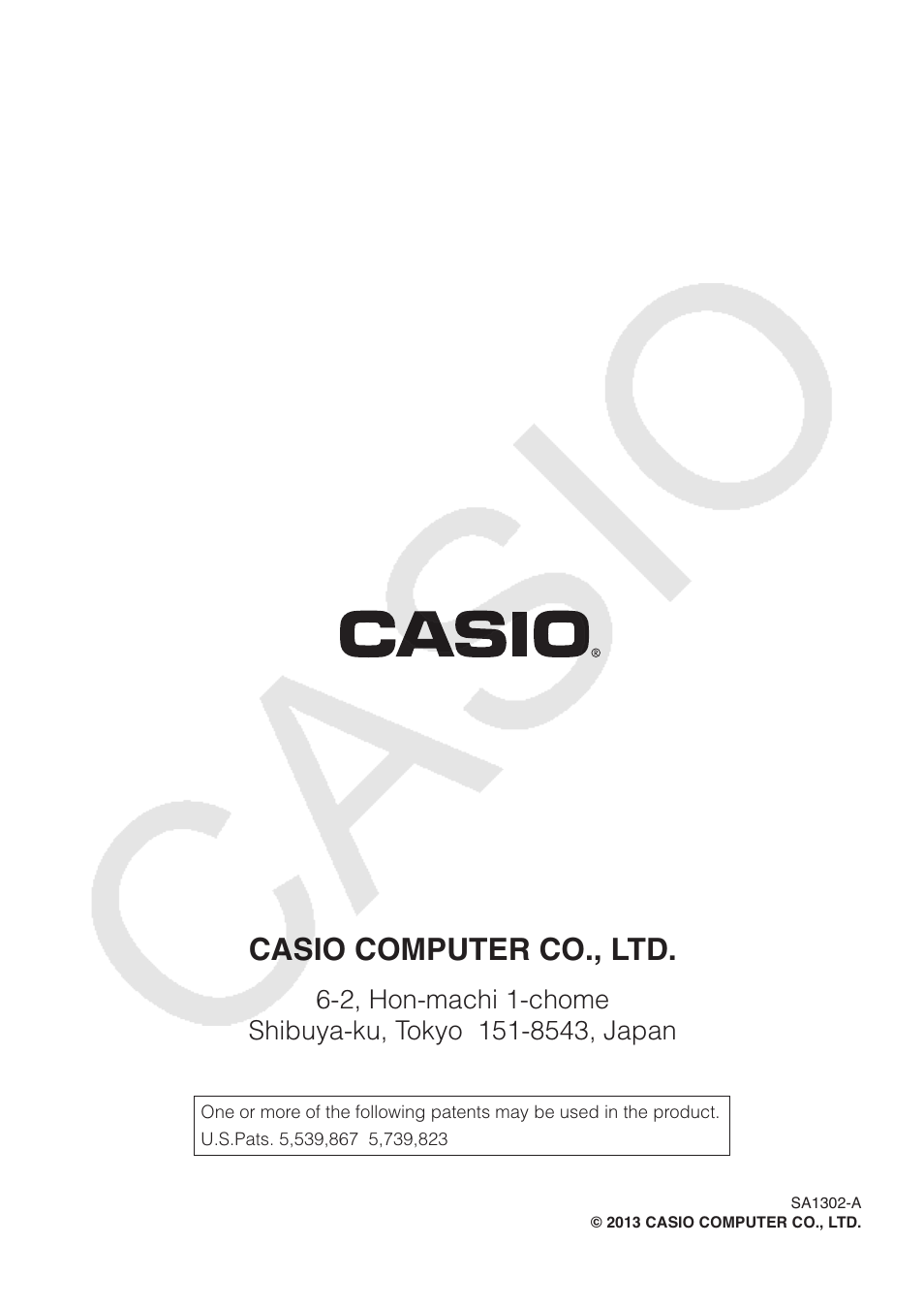 Casio computer co., ltd | Casio ClassPad II fx-CP400 User Manual | Page 275 / 275
