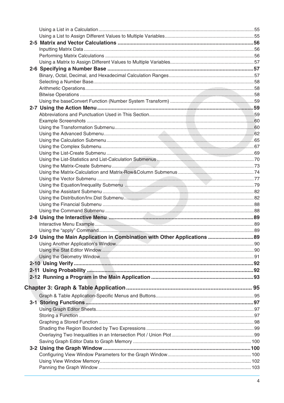 Casio ClassPad II fx-CP400 User Manual | Page 4 / 275